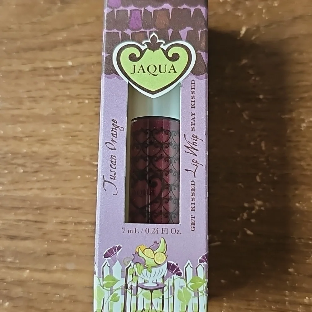 NIB Jaqua Beauty Tuscan Orange Lip Whip Lip Gloss With Shimmer